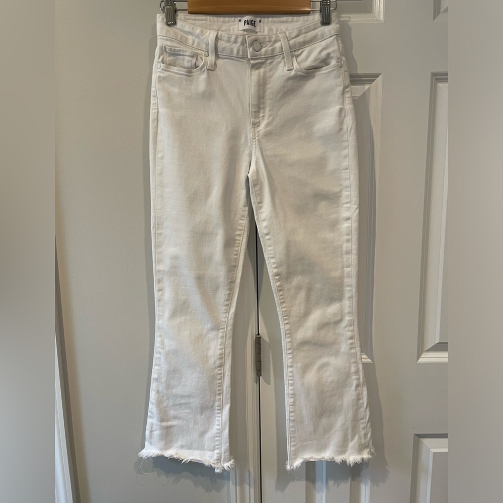 Paige Colette Crop Flare White Jeans size 27 - Picture 2 of 12